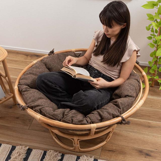 サークルチェア ラタン パーソナルチェア 完成品 （ ラウンジチェア 籐