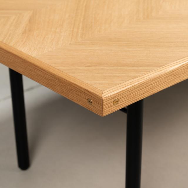 form ローテーブル 幅110cm 木製 天然木 ヘリンボーン ジュニパー （ テーブル 机 長方形 奥行50cm センターテーブル リビングテーブル リビング 木製テーブル おしゃれ コーヒーテーブル スチール ）