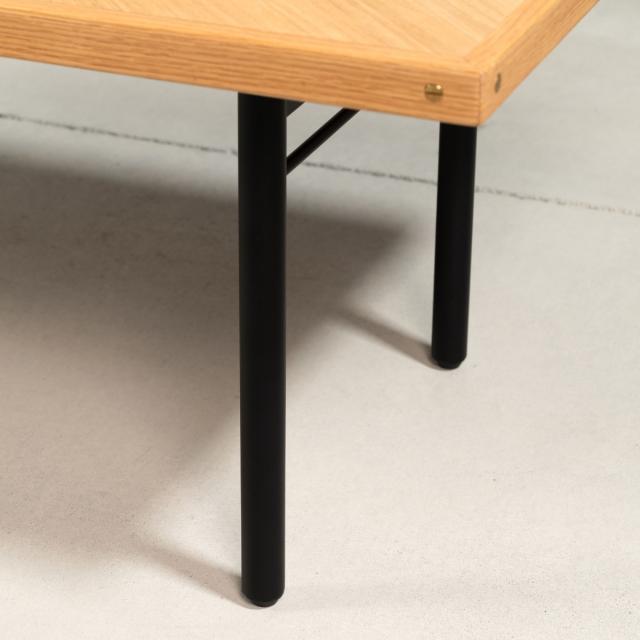 form ローテーブル 幅110cm 木製 天然木 ヘリンボーン ジュニパー （ テーブル 机 長方形 奥行50cm センターテーブル リビングテーブル リビング 木製テーブル おしゃれ コーヒーテーブル スチール ）