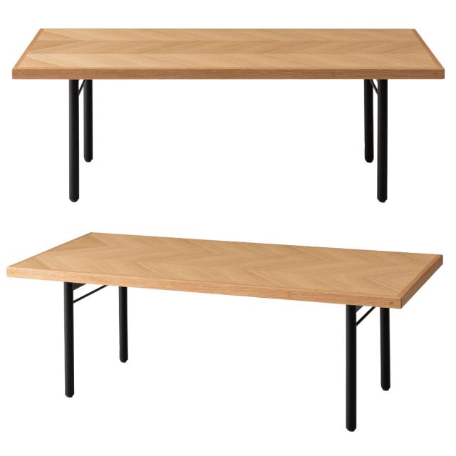 form ローテーブル 幅110cm 木製 天然木 ヘリンボーン ジュニパー （ テーブル 机 長方形 奥行50cm センターテーブル リビングテーブル リビング 木製テーブル おしゃれ コーヒーテーブル スチール ）