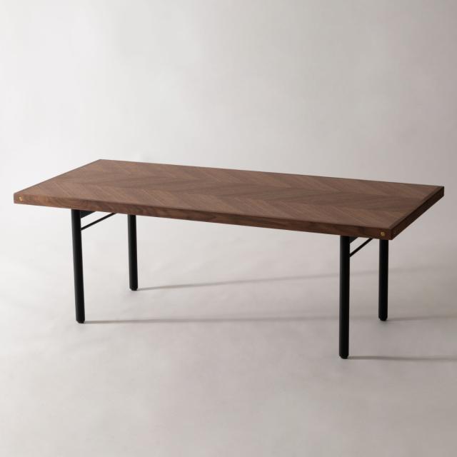 form ローテーブル 幅110cm 木製 天然木 ヘリンボーン ジュニパー （ テーブル 机 長方形 奥行50cm センターテーブル リビングテーブル リビング 木製テーブル おしゃれ コーヒーテーブル スチール ）