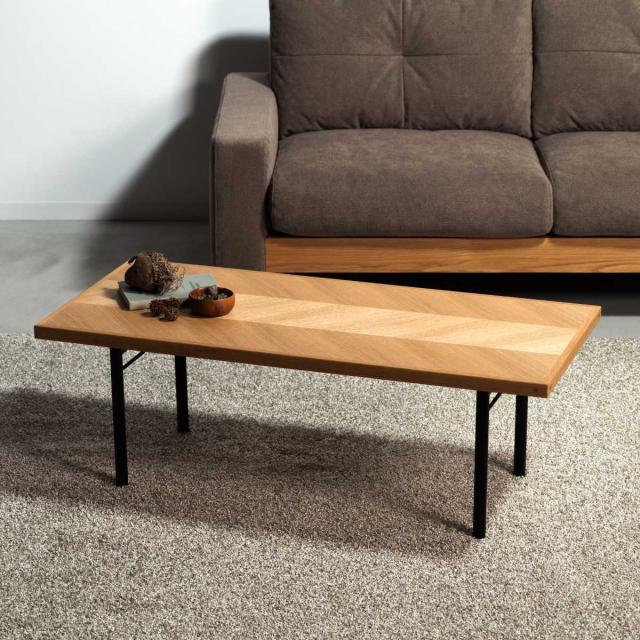 form ローテーブル 幅110cm 木製 天然木 ヘリンボーン ジュニパー （ テーブル 机 長方形 奥行50cm センターテーブル リビングテーブル リビング 木製テーブル おしゃれ コーヒーテーブル スチール ）