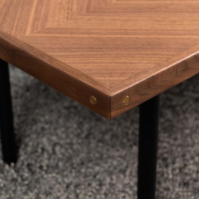 form ローテーブル 幅110cm 木製 天然木 ヘリンボーン ジュニパー （ テーブル 机 長方形 奥行50cm センターテーブル リビングテーブル リビング 木製テーブル おしゃれ コーヒーテーブル スチール ）