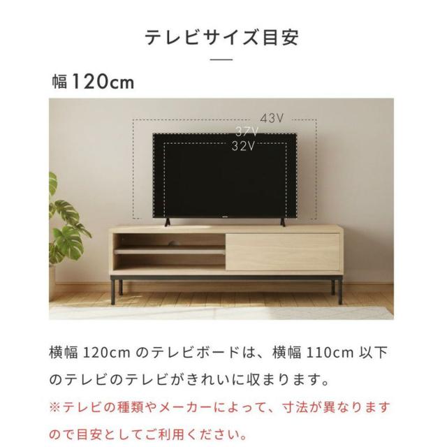 テレビ台 幅120cm 引き戸 脚付き シンプル ローボード （ TV台 AVボード 棚 スライド扉 完成品 リビングボード 収納 家具 飾り棚 ナチュラル 背面化粧 お掃除ロボット対応 ）_2