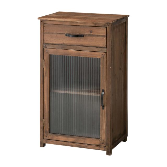 ガラスキャビネット 幅40cm 2段 引出し付 Toreno 天然木 （ キャビネット 棚 食器棚 キッチン収納 キッチン 収納 木製 チェスト 引き出し ガラス扉付き ガラス戸 リビング収納 キッチンキャビネット ）の通販は