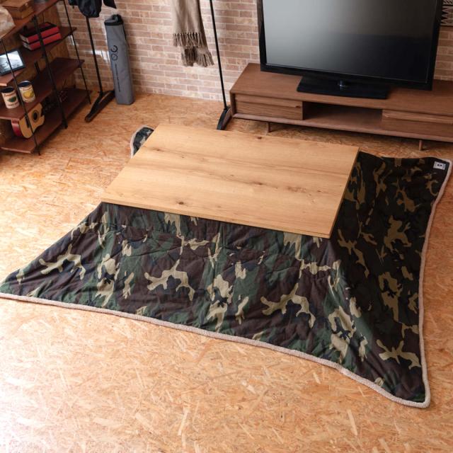こたつ布団 190×230cm 長方形 （ こたつ こたつ掛け布団 コタツ布団 こたつぶとん カモフラ こたつ掛け 薄掛け 薄手 軽い 迷彩 ）