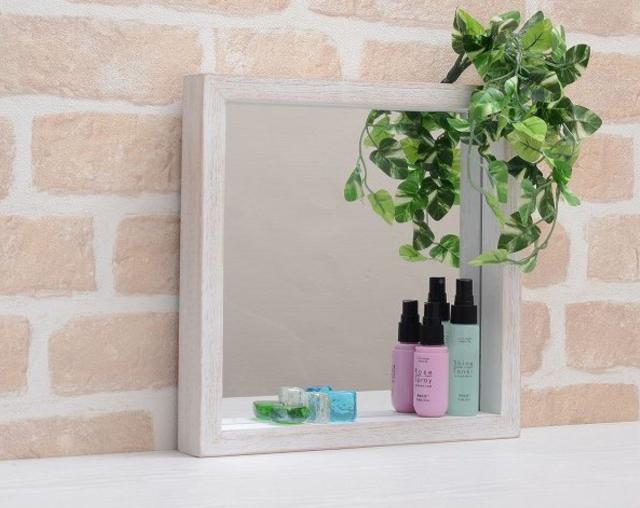 ボックスミラー 幅30cm Paulo 木製 桐 壁掛け 鏡 壁掛け（ 鏡 ミラー