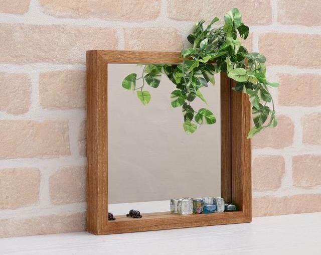 ボックスミラー 幅30cm Paulo 木製 桐 壁掛け 鏡 壁掛け（ 鏡 ミラー