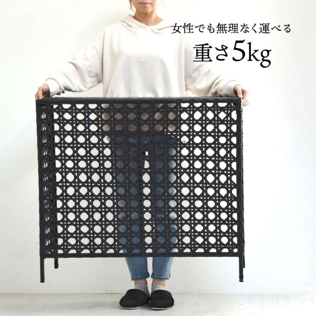 室外機カバー ラタン調 日よけ 省エネ （ エアコン室外機カバー ラタン おしゃれ 3面 日除け 日光対策 直射日光 目隠し 室外機ラック エアコン 室外機 庭 ベランダ 節電 簡単組立 軽い ）_13