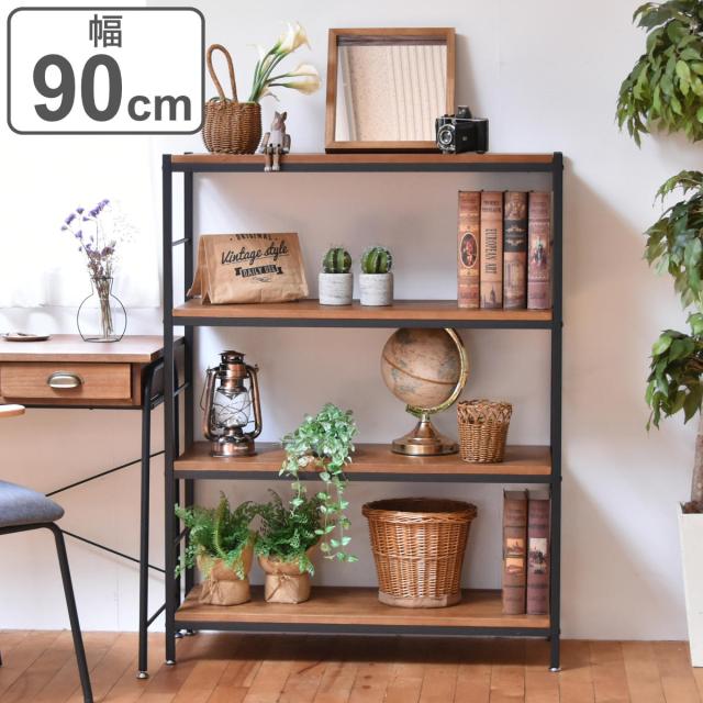 4段オープンシェルフ　耐荷重10kg/棚・多用途木製ディスプレイラック 4段オープンシェルフ 耐荷重10kg/棚・多用途木製ディスプレイラック