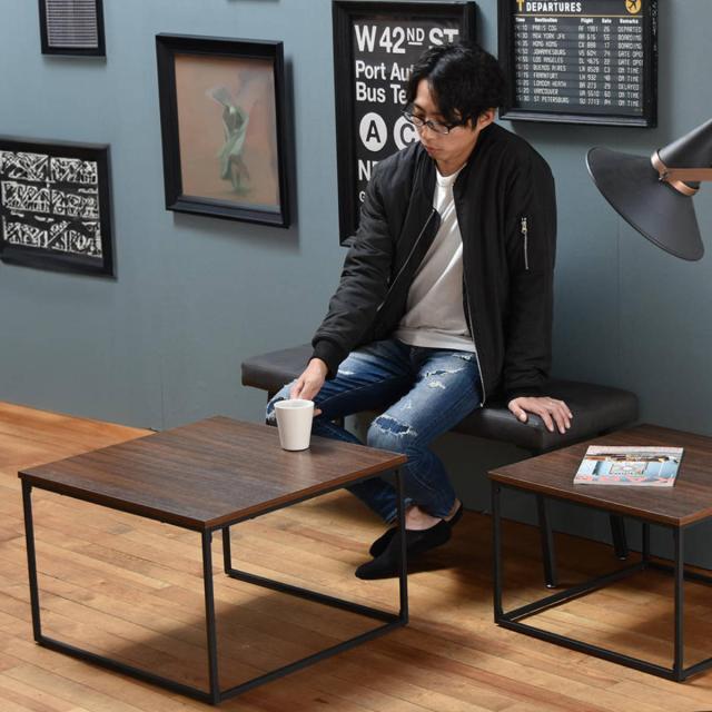 ネストテーブル 幅59.5cm 幅53.5cm Nid センターテーブル （ 入れ子式 伸縮 伸長 大 小 テーブル リビングテーブル ローテーブル シンプル 北欧 ナチュラル 木目調 スチール ）_19