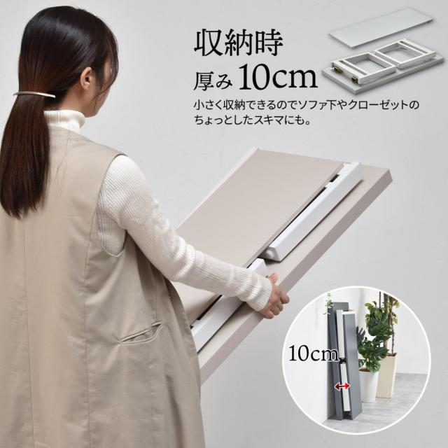 ローテーブル 折りたたみ 幅80cm 収納棚付 Noko （ センターテーブル リビングテーブル 長方形 テーブル 収納付き 折り畳み 完成品 奥行38cm リビング おしゃれ 座卓 カフェテーブル コーヒーテーブル 作業台 隙間収納 ）_13