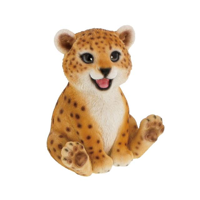 ガーデンオーナメント レパード ヒョウ リトルサバンナ （ ガーデニング オーナメント ディスプレイ 飾り 置く ガーデンマスコット 豹 玄関 エントランス 庭 ガーデン 雑貨 インテリア 庭飾り ウェルカムオーナメント ）