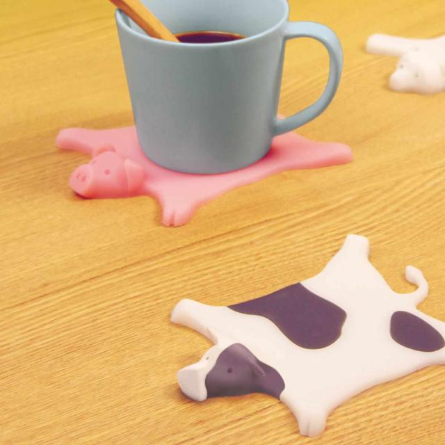 コースター 動物 おしゃれ シリコン アニマルラグコースター ウシ