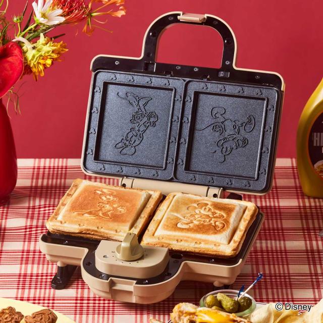 BRUNO ホットサンドメーカーダブル 両面焼き DISNEY （ ブルーノ ホットサンド ディズニー American Diner ミニケーキ ダブル タイマー付き おしゃれ コンパクト 立てて収納 取り外しOK キッチン家電 調理家電 ）