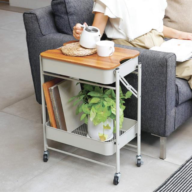 取付無料！カルテル フリップ 折りたたみ式キッチンワゴンテーブル ホワイト収納棚 フリップ｜Kartell｜カルテルオフィシャルサイト｜イタリア製 家具