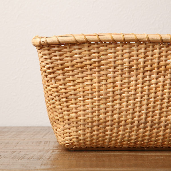 バスケット 幅38.5×奥行38.5×高さ17.5cm 籐 ラタン ナンタケット風