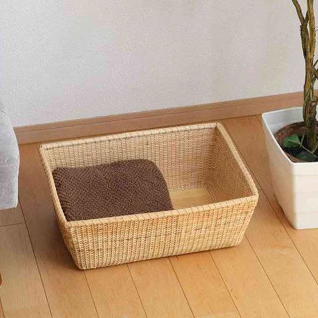 バスケット 幅46×奥行34.5×高さ17.5cm 籐 ラタン ナンタケット風 （ 収納バスケット 収納 カゴ かご 大型 大きい 籠 ラタン製 ）の通販は