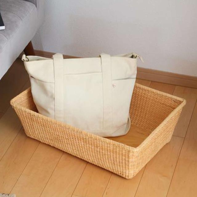 バスケット 幅54 奥行38 高さ19cm 籐 ラタン ナンタケット風 収納バスケット 収納 カゴ かご 大型 大きい 籠 ラタン製 の通販はau Pay マーケット リビングート