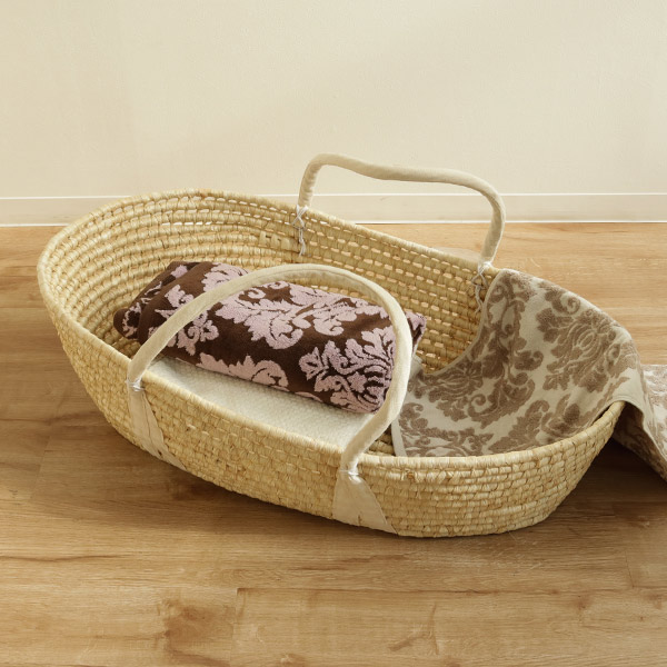 クーハン ベビー かご 編み込み （ ゆりかご メイズバスケット  