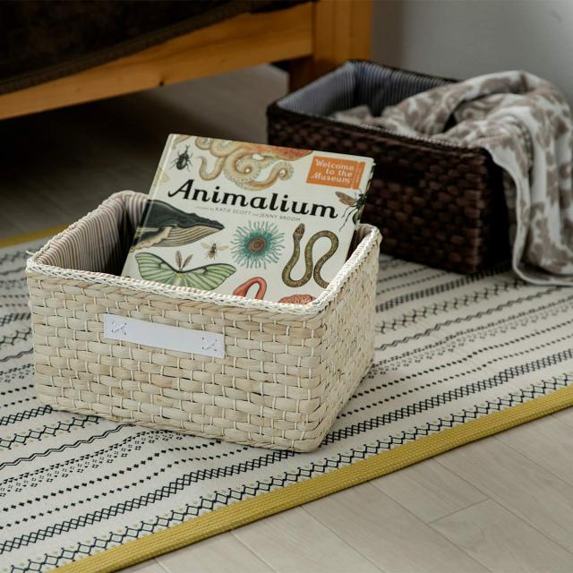 バスケット 布付きメイズバスケット フル 約幅36×奥行き26×高さ