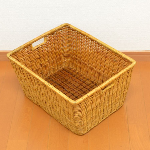 収納バスケット 天然素材 レース Mサイズ （ 幅42×奥行33.5×高さ
