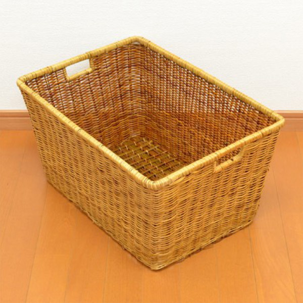バスケット 天然素材 レース Lサイズ 収納 （ 幅51.5×奥行36.5×高さ