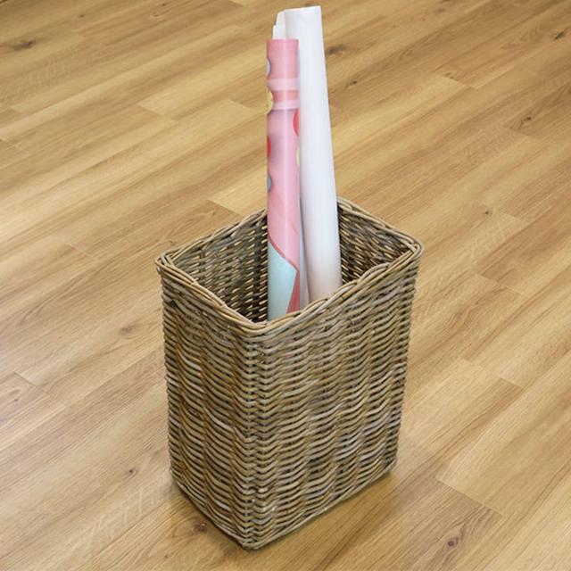 バスケット ラタン 幅41×奥行30×高さ51 持ち手付き かご 大きい （ 収納 カゴ 天然素材 コボ 取っ手付き 大 特大 小物入れ 収納かご 収納バスケット 深型 籐 編み おしゃれ 大容量 ラタンバスケット キッチン リビング 丈夫 ）_5