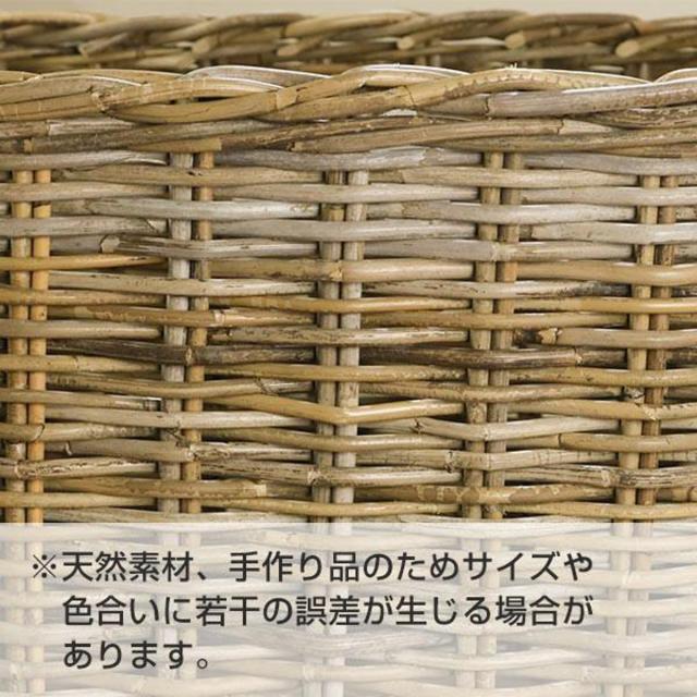 バスケット ラタン 幅59×奥行46×高さ26cm 持ち手付き かご 大きい