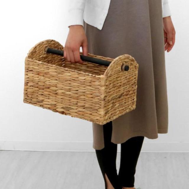 マガジンラック バスケット ウォーターヒヤシンス 収納 ボックス 幅35