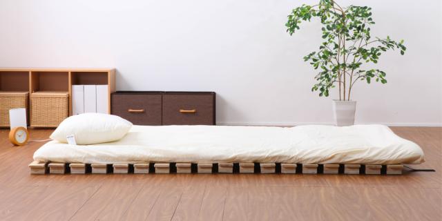 桐ロールすのこ セミダブル 床面高5cm 簡単収納 （ すのこ マット 桐 ロール式 通気性 軽量 ハイタイプ 敷布団 マットレス 布団 ふとん 完成品 ）_15