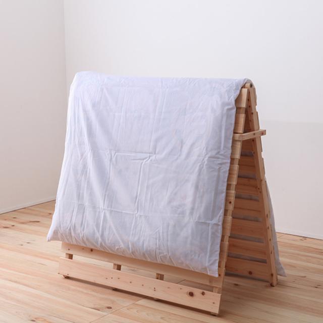 すのこベッド シングル 折りたたみ 2つ折り 国産ひのき 日本製 山型 （ すのこマット すのこ 布団干し 簡単 通気性 カビ 湿気対策 無垢 天然木 ）_13