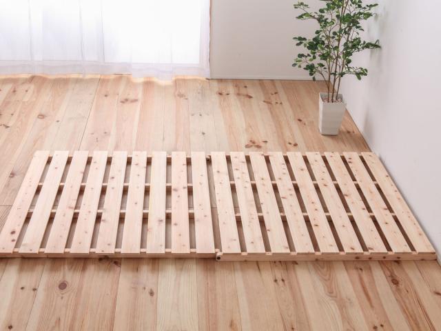 すのこベッド シングル 折りたたみ 2つ折り 国産ひのき 日本製 山型 （ すのこマット すのこ 布団干し 簡単 通気性 カビ 湿気対策 無垢 天然木 ）_15