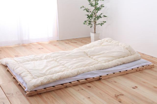 すのこベッド シングル 折りたたみ 2つ折り 国産ひのき 日本製 山型 （ すのこマット すのこ 布団干し 簡単 通気性 カビ 湿気対策 無垢 天然木 ）_17