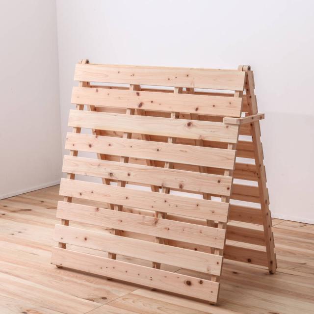 すのこベッド シングル 折りたたみ 2つ折り 国産ひのき 日本製 山型 （ すのこマット すのこ 布団干し 簡単 通気性 カビ 湿気対策 無垢 天然木 ）の通販は