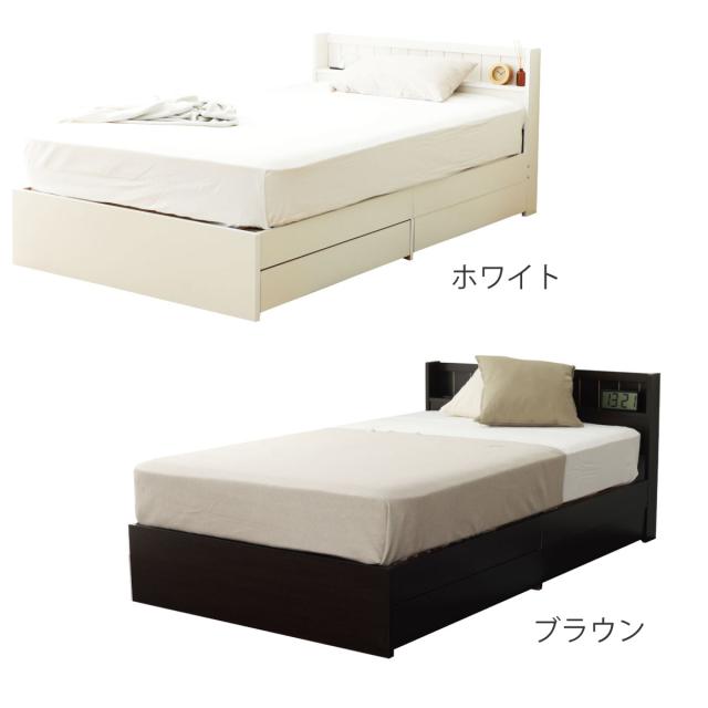 収納付きベッド セミシングル マットレス付 夜香ハイグレード 日本製 （ ベッド 収納付 コンセント マットレスセット 宮棚 棚 選べる硬さ マットレス ポケットコイル 抗菌 防臭 防ダニ 柔らかめ 普通 硬め ）_2