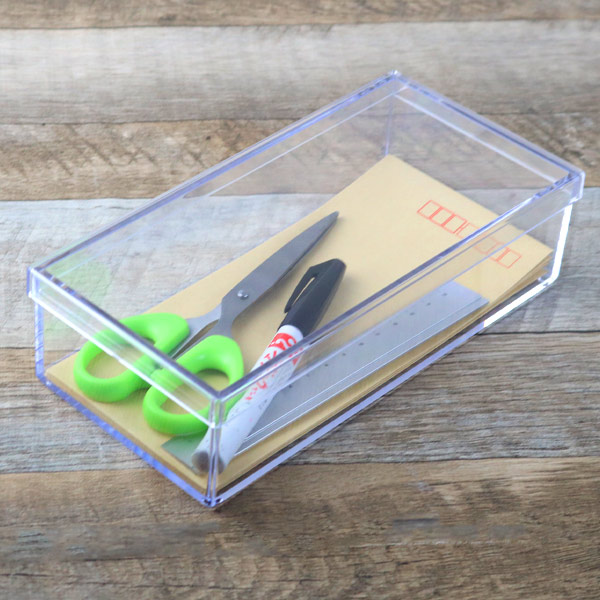 クリアケース フタ付き 幅21.7×奥行10.6×高さ5.6cm 小物入れ ふた付き