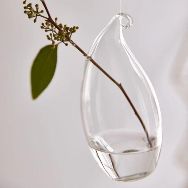 花瓶 airy drop エアリードロップ 直径6×13cm フラワーベース L