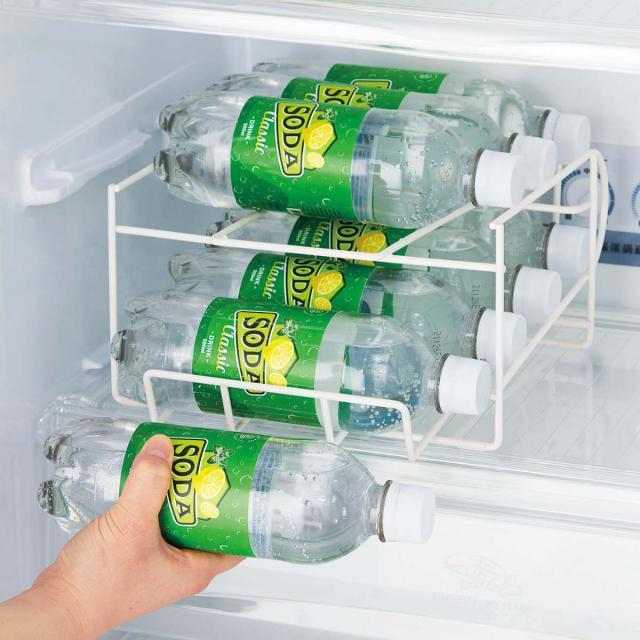 ボトルストッカー コロガシーナ ペットボトル用 （ 最大8本収納 500〜600ml 丸型ボトル専用 冷蔵庫収納 ペットボトル 収納 ラック ホルダー ボトルラック ペットボトルストッカー ペットボトルホルダー 冷蔵内収納 整理 傾斜付き ）