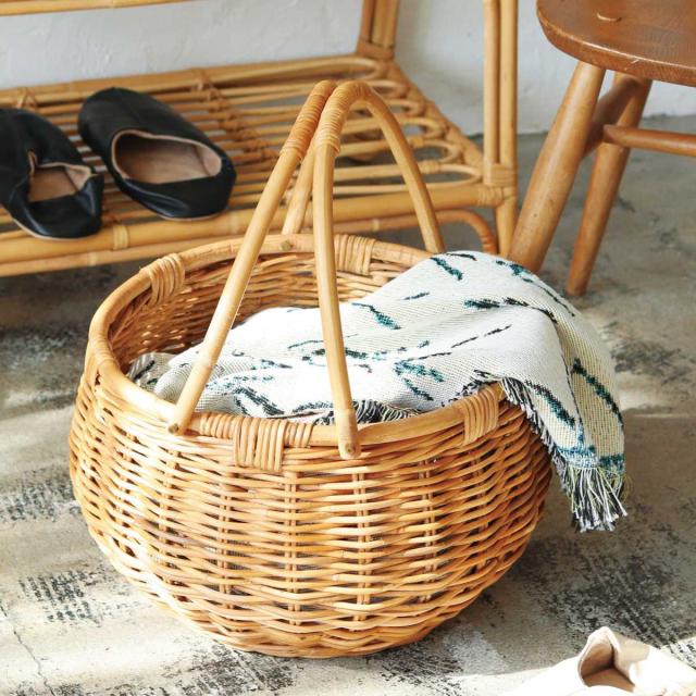 天然籐アラログ インテリアバスケット チェストかご 送料無料】【3段