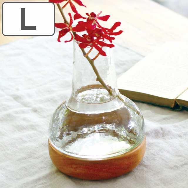 ウッド＆ガラスベース チムニーL シナリー （ 花瓶 花びん 花器 ベース