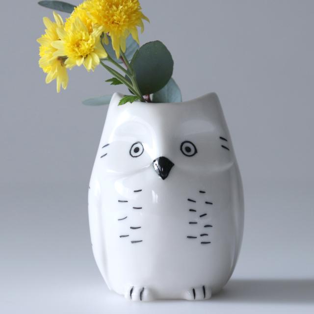 花瓶 シナリー モチーフフラワーベース フクロウ （ 花びん 花器