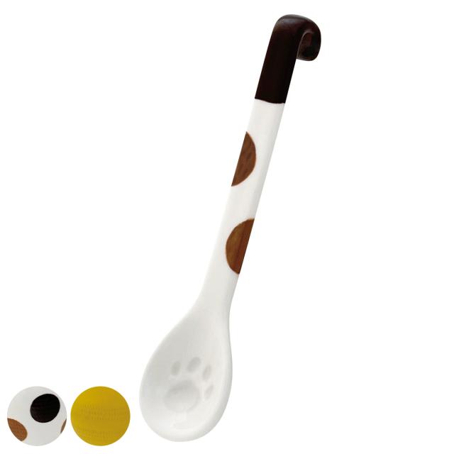 スプーン 12.5cm カンニャ kannya 陶器 （ 食洗機対応 カトラリー テーブルウェア 動物 アニマル ねこ ネコ 猫 三毛猫 ミケネコ トラネコ ディスプレイ かわいい コーヒースプーン ティースプーン キッチン用品 ）
