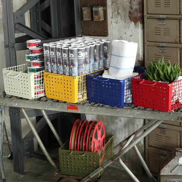 ダルトン DULTON 収納ボックス 21リットル バスケット D.M.S ジム 持ち手付き スチール （ 工具箱 収納ケース ボックス ケース 収納 植物 収納バスケット リビング収納 カー用品 スタッキング おしゃれ ）の通販は