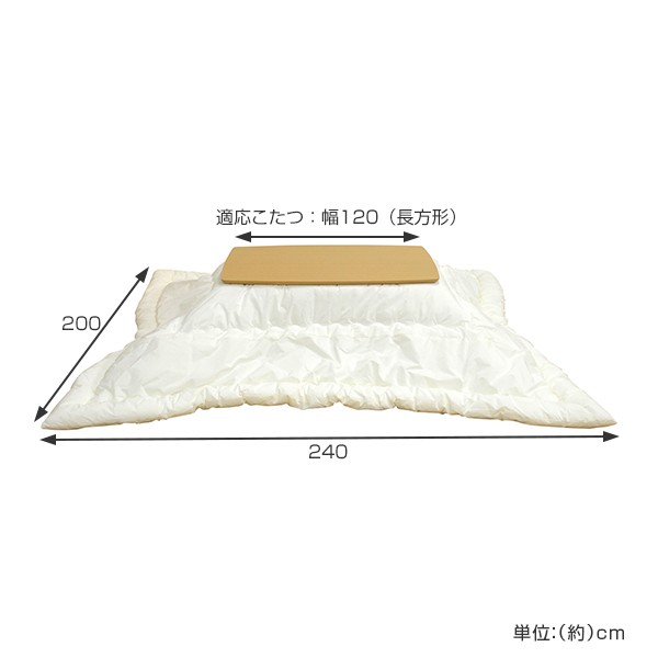 こたつ布団 日本製 長方形 ヌードこたつ布団 カバーなし 200×240cm （ こたつ ヌード布団 ふとん 布団 掛け布団 こたつ用布団 コタツ用布団 こたつふとん こたつふとん ポリエステル綿 中身 長方形 ）の通販は