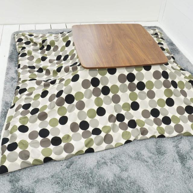 こたつ布団カバー 185×235cm 長方形 綿100％ 日本製 （ こたつ布団 カバー コタツ布団 洗える コタツ布団カバー こたつカバー コタツカバー ドット 水玉 北欧風 おしゃれ 国産 紐付き 洗濯 ）_2