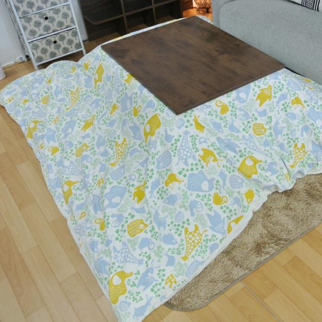 こたつ布団カバー 170×170cm 正方形 どうぶつ 綿100％ 日本製 （ カバー こたつ布団 こたつカバー コタツカバー こたつ掛布団カバー 洗える アニマル柄 北欧風 カジュアル おしゃれ ） こたつ布団カバー 170×170cm 正方形 どうぶつ 綿100％ 日本製