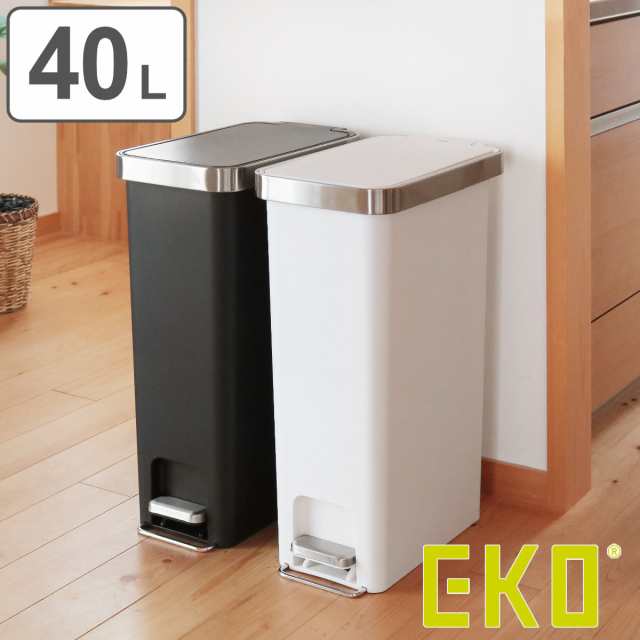 EKO ゴミ箱 40L ハナステップビン （ イーケーオー ごみ箱 40リットル ペダル スリム 分別 ふた付き 幅25 1年保証付き ダストボックス  ペ｜au PAY マーケット