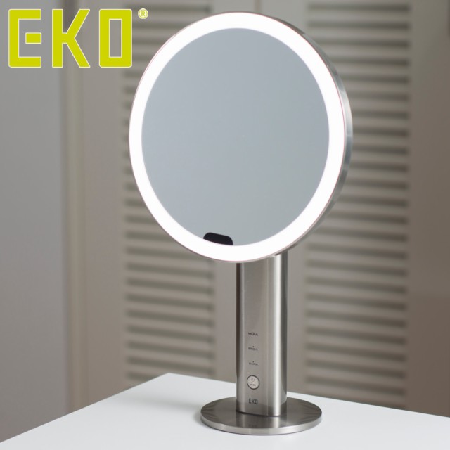 EKO 卓上ミラー イミラプロ 両面センサーミラー （ LEDライト メイクアップ ミラー 3モード 調光 センサー 自動点灯 5倍 拡大鏡 角度調節 コードレス USB 充電 ）の通販は