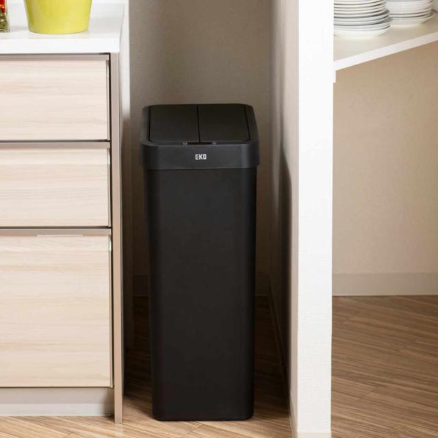 EKO ゴミ箱 50L エックスウィングライトセンサービン （ イーケーオー ごみ箱 50リットル 自動開閉 センサー スリム 電池式 ふた付き 大容量 1年間保証付 シンプル ブラック ホワイト ）_3
